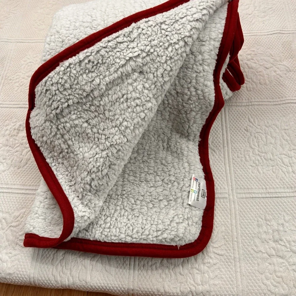 Arizona Cardinals Northwest Sherpa Throw Blanket NFL White Red Fleece Plush
